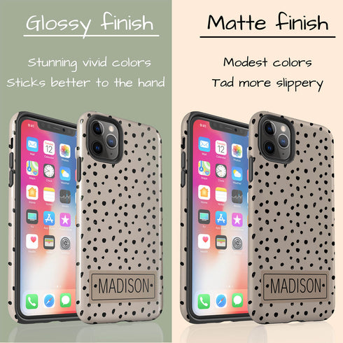 Spotted Dots Personalized Name iPhone Case